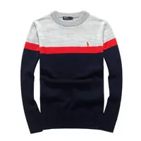 pull uni en coton coupe ajustee ralph lauren mid rouge